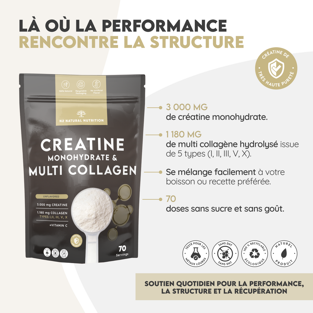 Créatine monohydrate et collagène