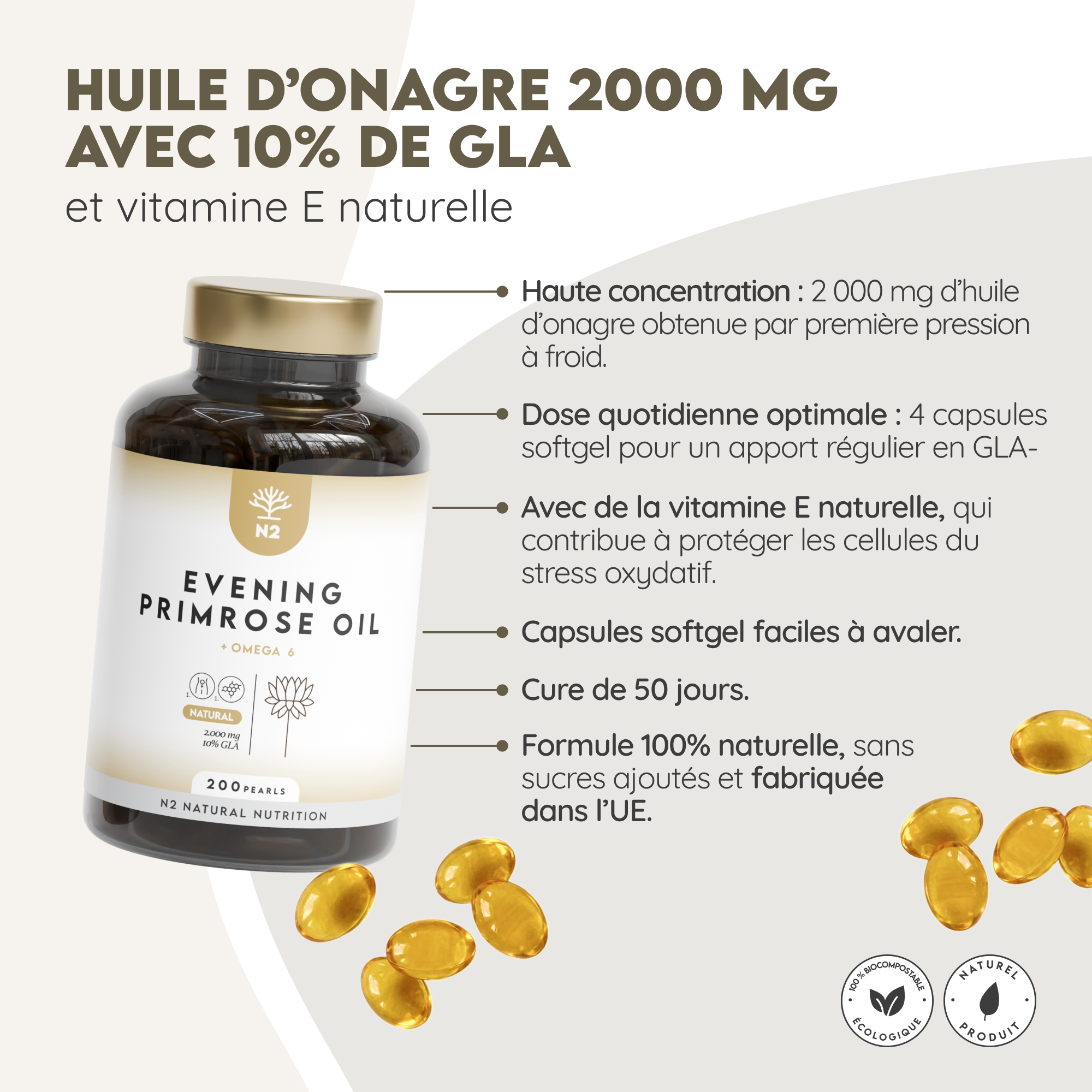 Huile d'onagre avec vitamine E