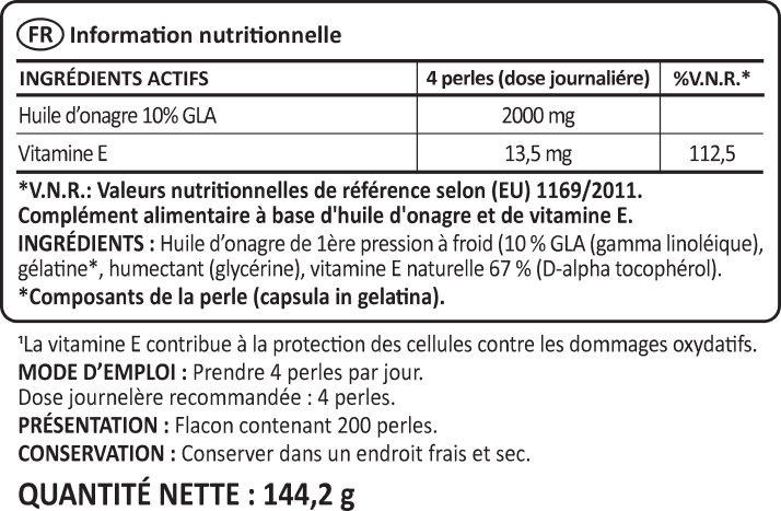 Huile d'onagre avec vitamine E benefits