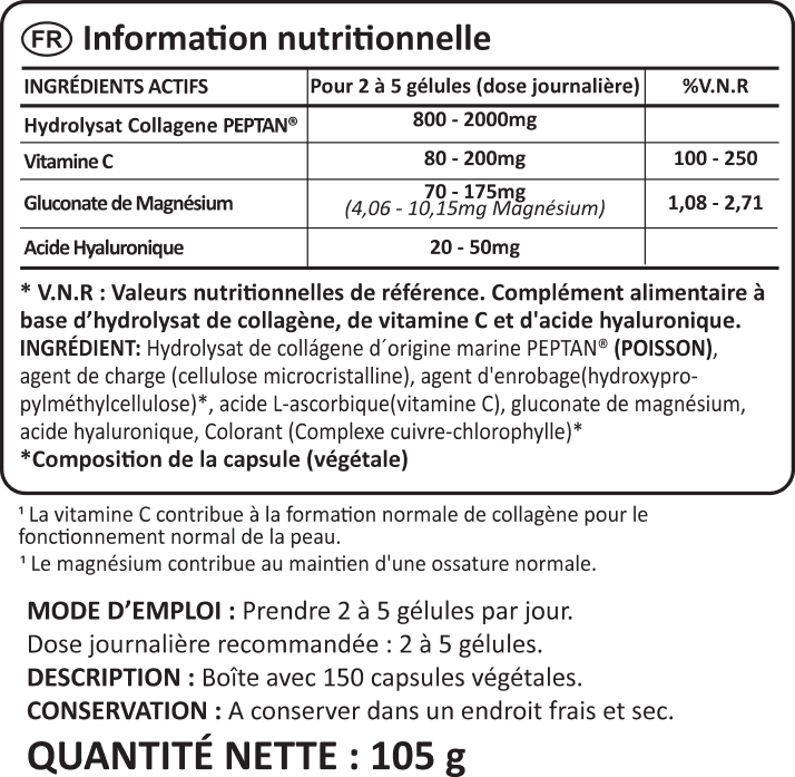 Collagene Marin avec Acide Hyaluronique: 150 benefits