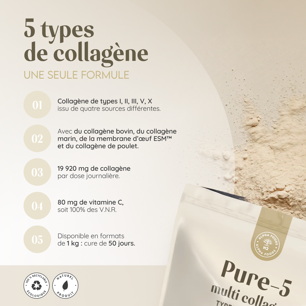 Pure-5 Multi Collagen 1Kg