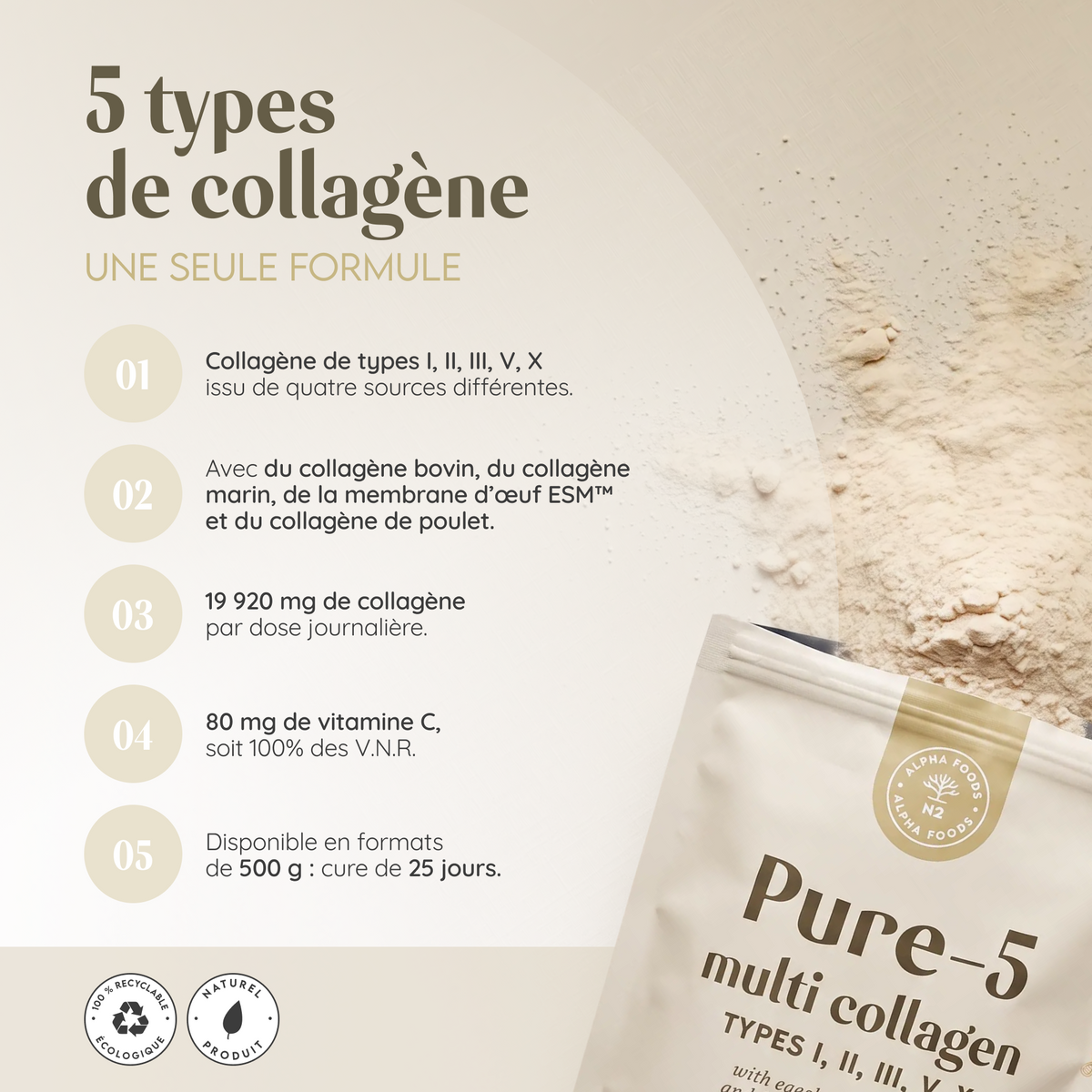 Pure-5 Multi Collagen 500g