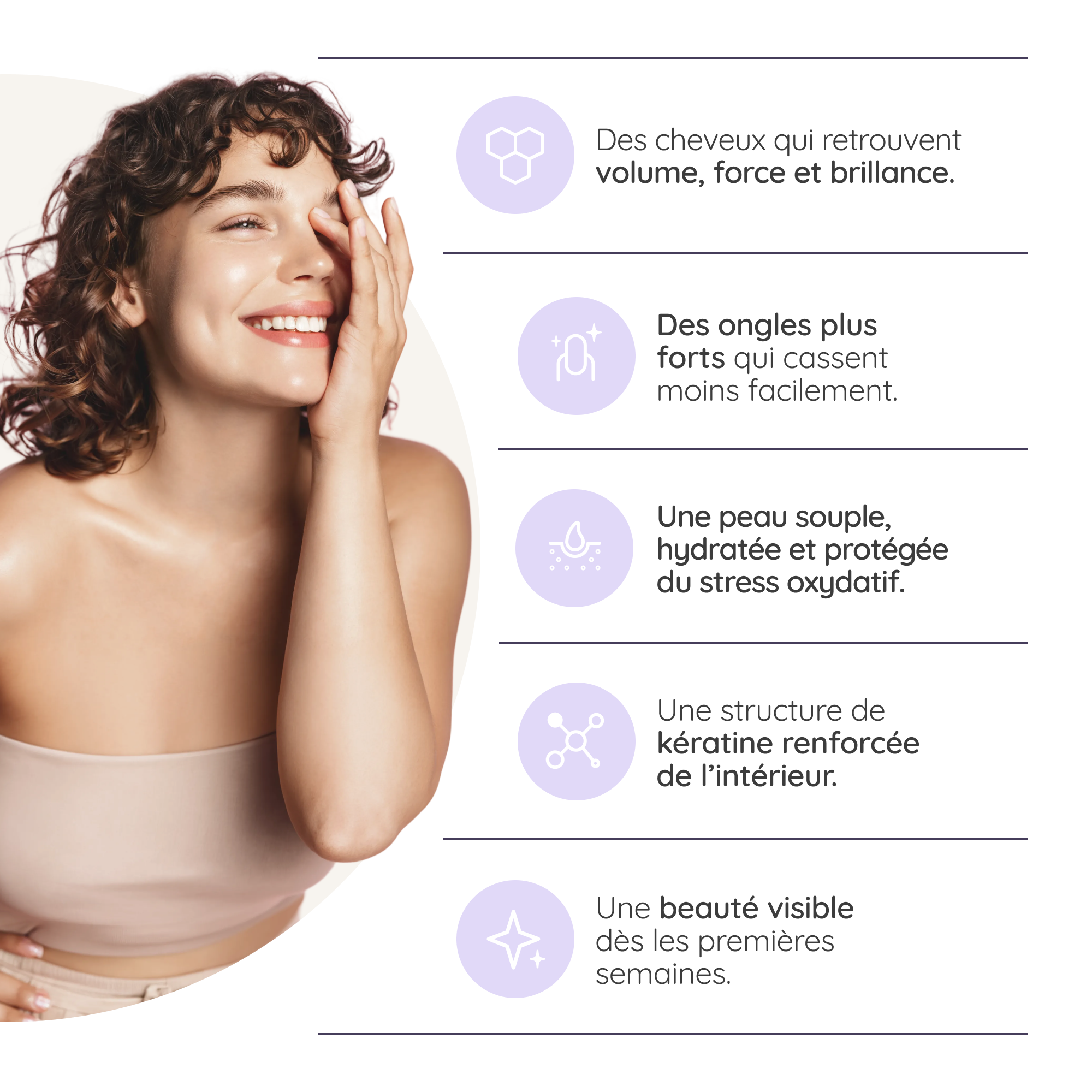 Biotine cheveux, peau et ongles