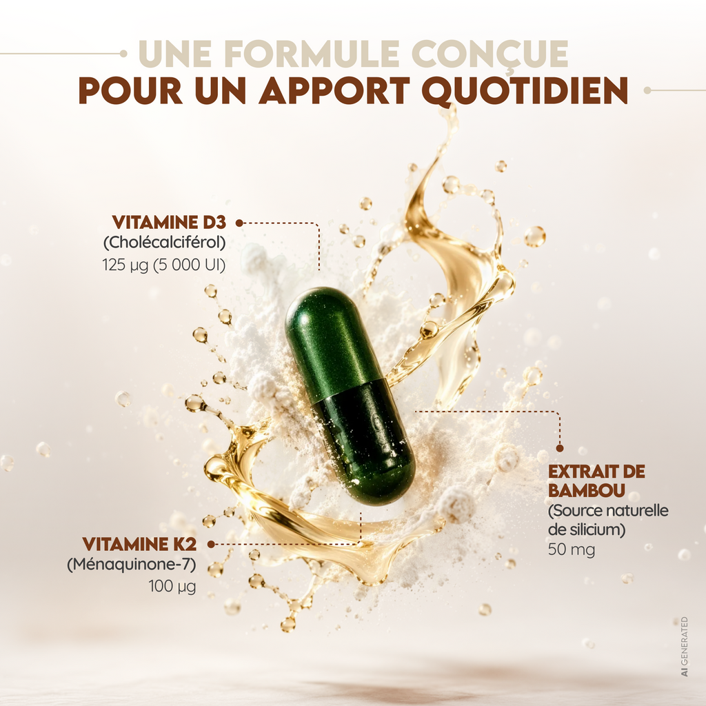 Vitamine D3 + K2 + Bambú