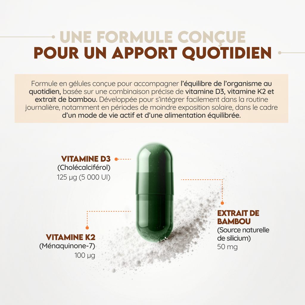 Vitamine D3 + K2 + Bambú